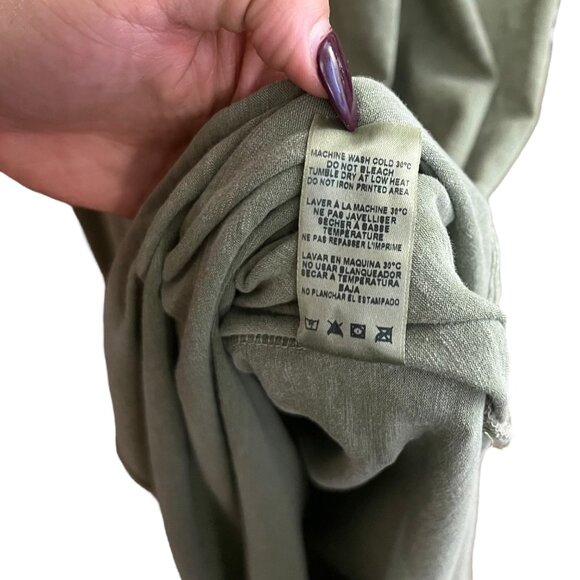 Sundry Flutter Sleeve Cotton Midi Dress Green Size 0 Boho Minimalist Spring - Picture 5 of 7